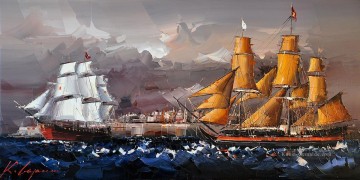 Segelschiffe Kal Gajoum Ölgemälde